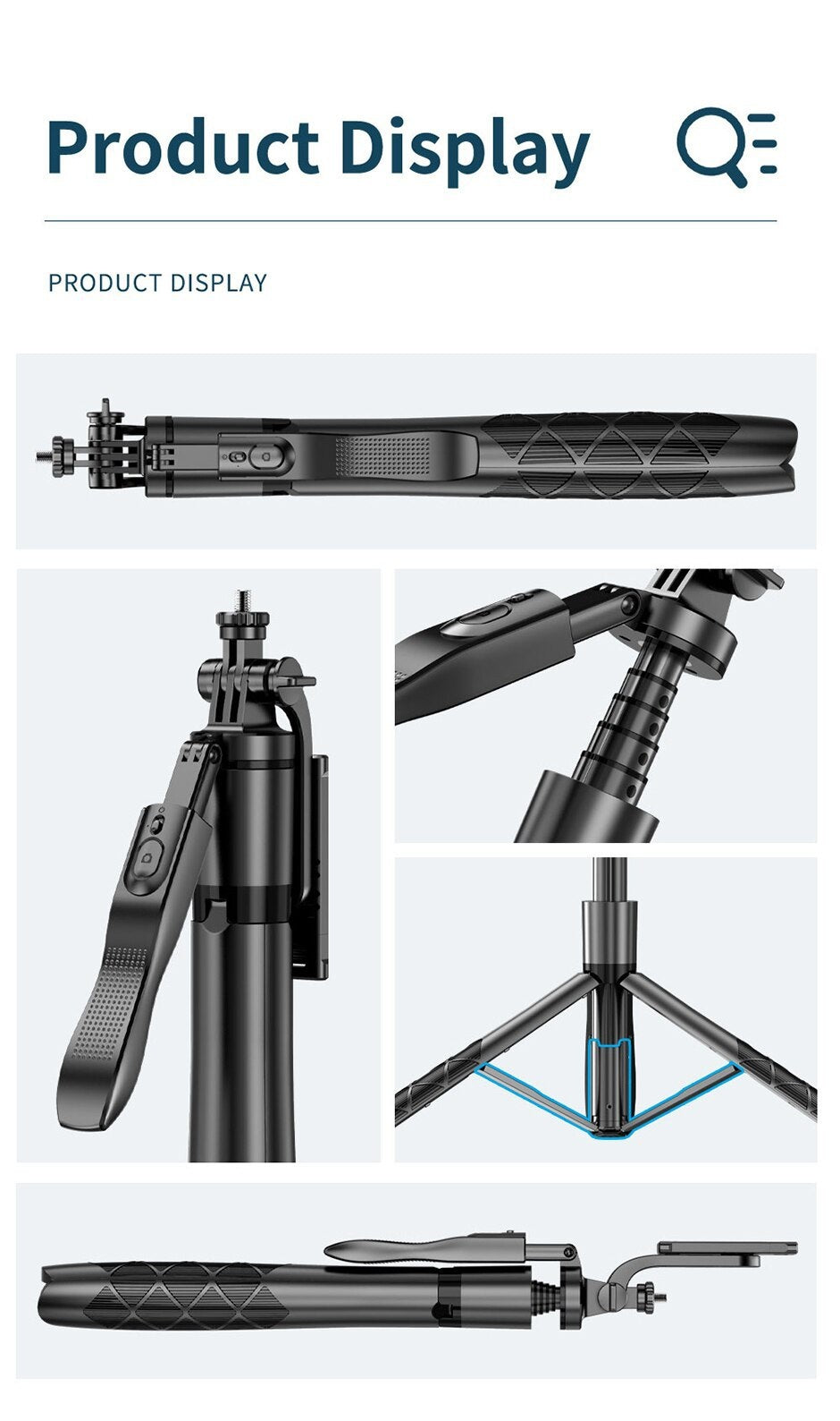 Selfie Stick Double Fill Light Bluetooth-compatible Stabilisateur à main Sol télescopique R