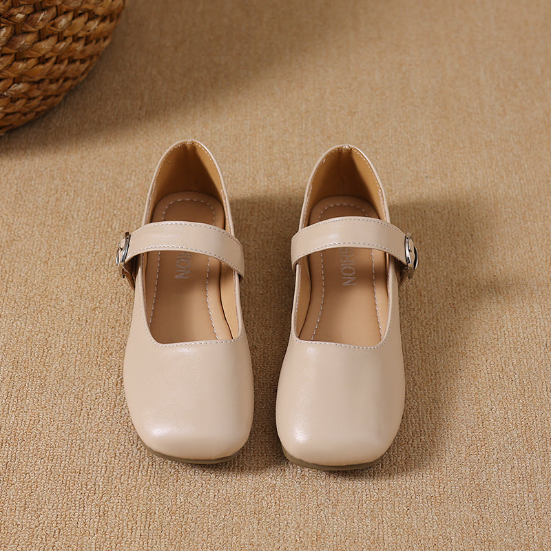 Oeil carré des femmes Vintage Low Cut Mary Jane Appartements