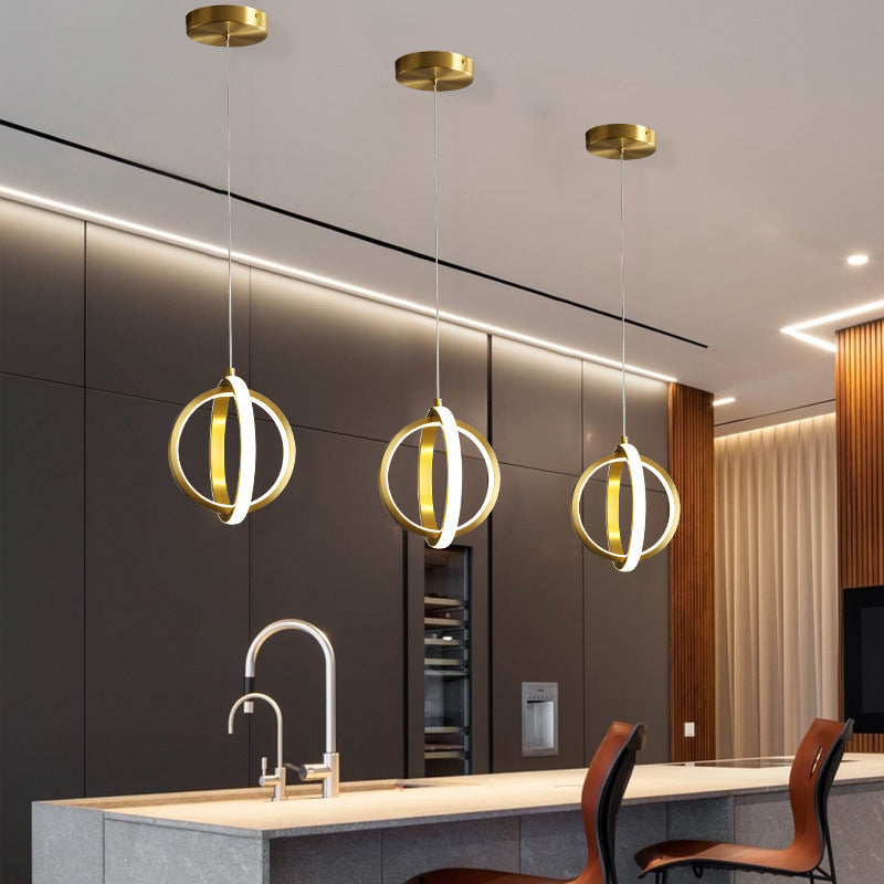 LED lumière circulaire lampe pendentif simple et créative