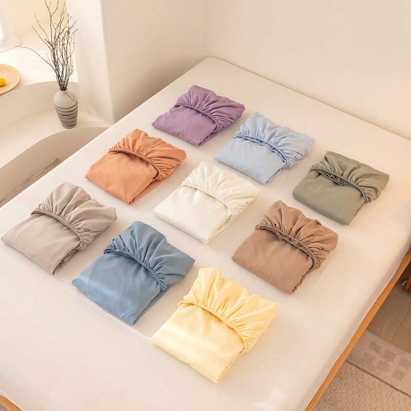 Lavé brossé de couleur solide feuille ajustée anti-dérapant couverture de lit tout-Inclusive Matelas Protecto