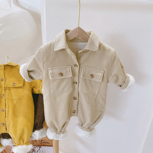 Maillot de saut en velours de bébé en coton couleur pure