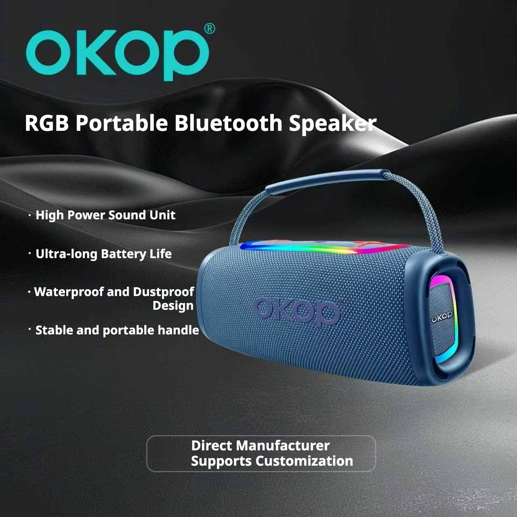 KP-569 Bluetooth Portable Speaker RGB Light Wireless Outdoor Portable Subwoofer Card Slot