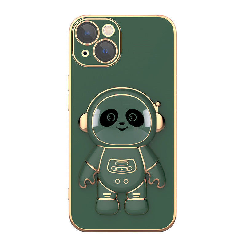 Téléphone Case Panda Lens Electroplating Film Astronaut Holder