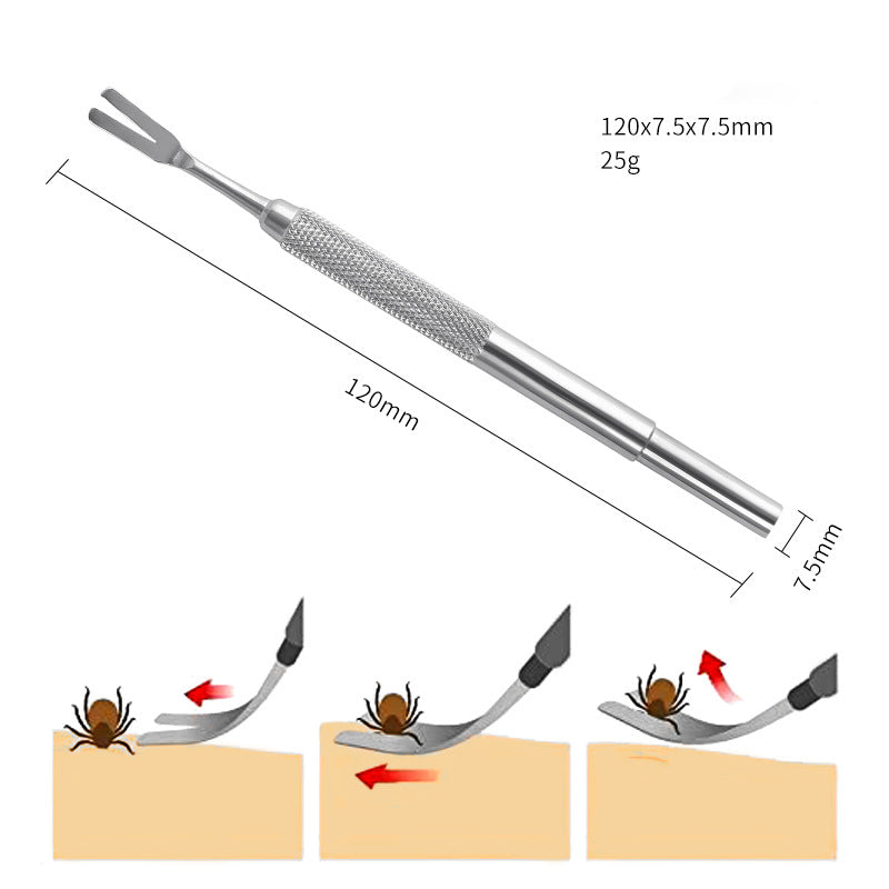 Acier inoxydable Tick Tweezers Professional Tick outil de suppression rapide pour chat chien supplie