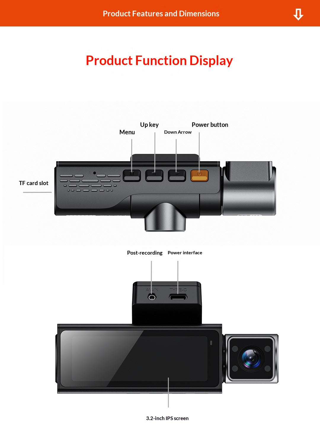 Trois versions de 4K haute définition voiture Dashcam