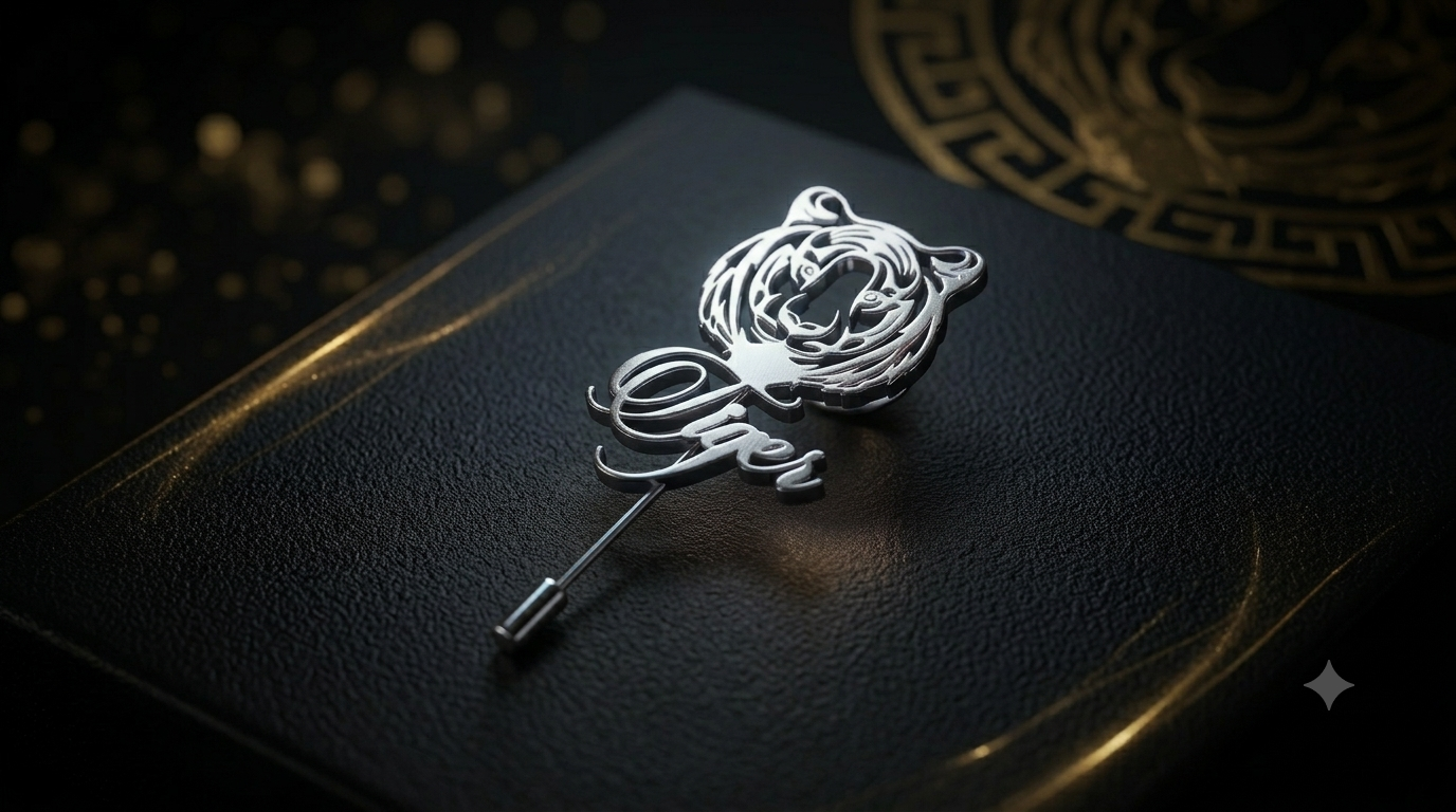 Pinceau personnalisé en argent plaqué or 24K