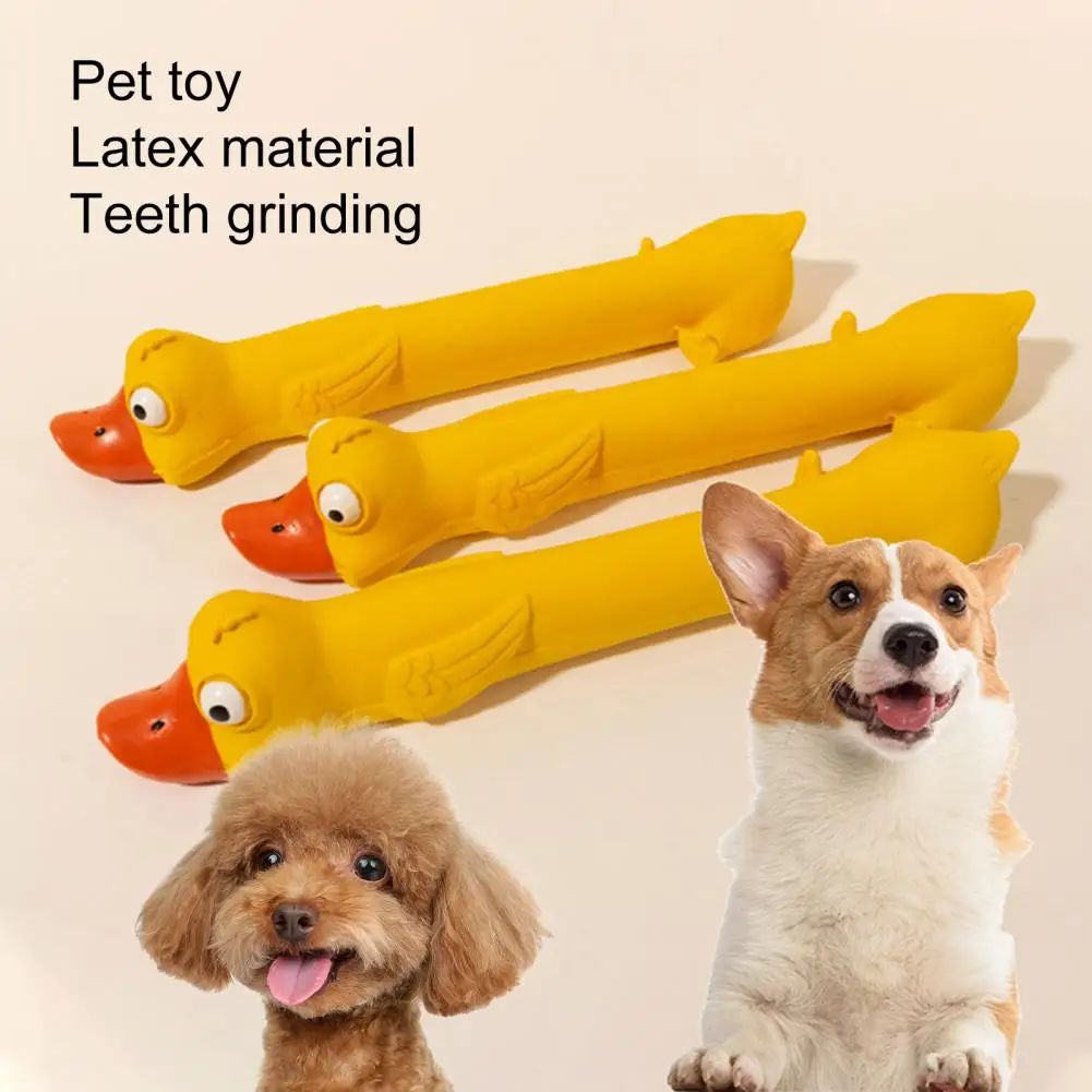 Dents Grinding Latex Dog Toy Dental Health Durable Dog Toy Mignon Yellow Duck Design Squeak
