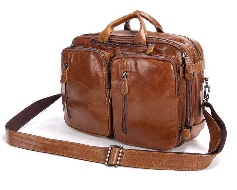 Sac en cuir importé de première couche multifonctionnel homme