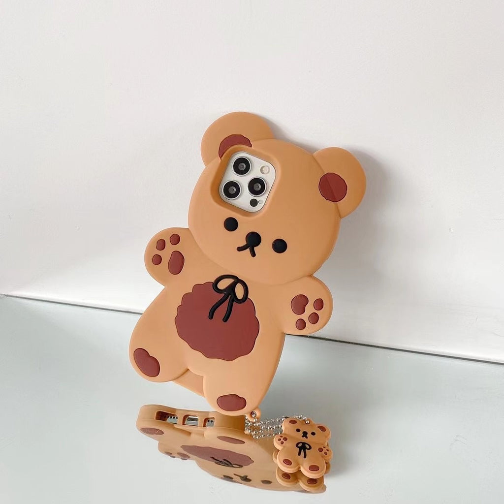 Teddy Bear Coque de téléphone mobile Cartoon anti-drop silicone doux