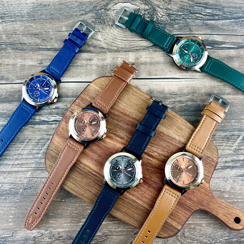Montre homme de style rétro à trois yeux