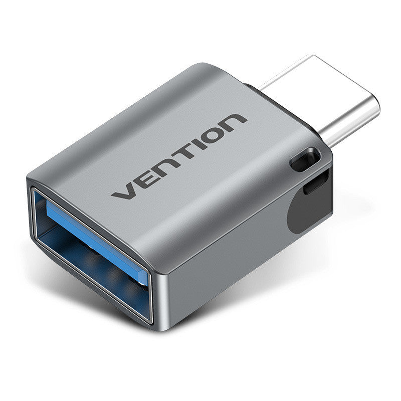 USB 3.0C Homme à une femelle adaptateur OTG alliage d'aluminium gris avec lanyard