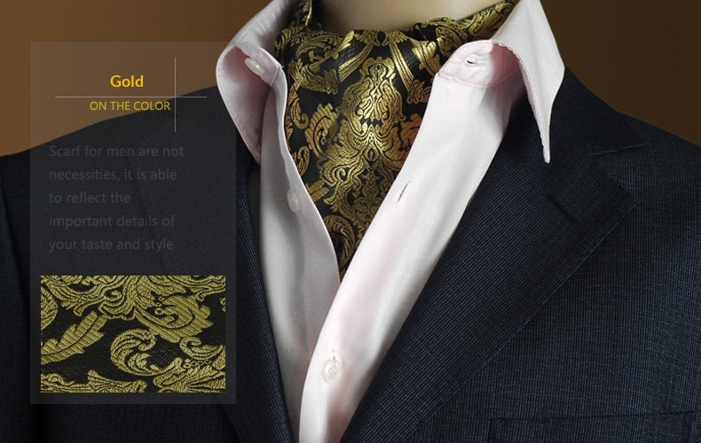 Echarpe Jacquard formelle pour hommes avec écharpe de cou de pois minuscules