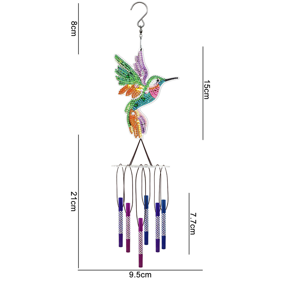 Diamant Peinture Wind Chime Pendentif DIY Handmade Outdoor Sun Catcher