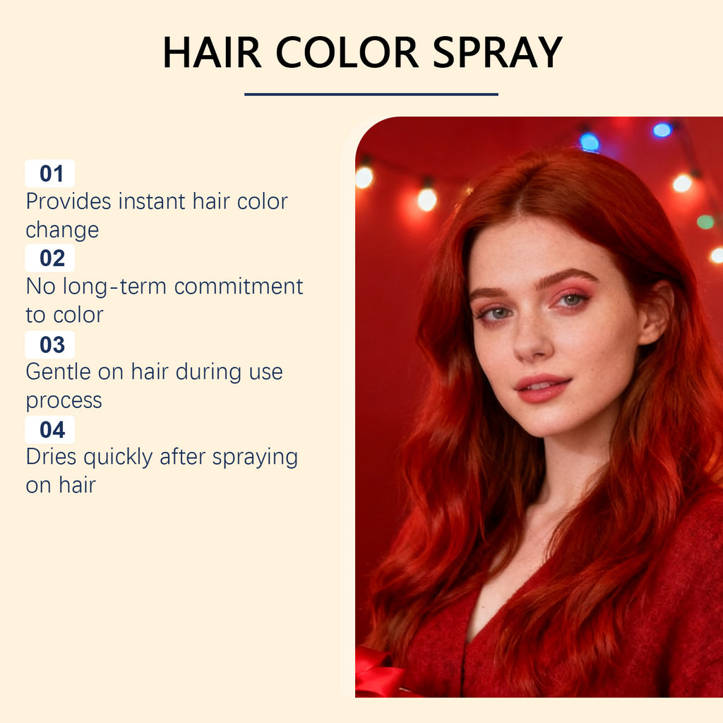 Rouge brillant spray capillaire temporaire pour le style quotidien et soin facile à appliquer longue durée Co