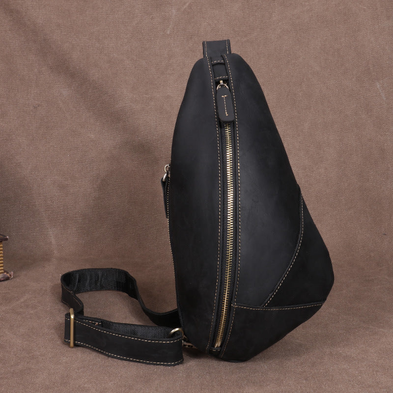 Cuir véritable hommes Mercedes-Benz Pattern Crossbody Sac