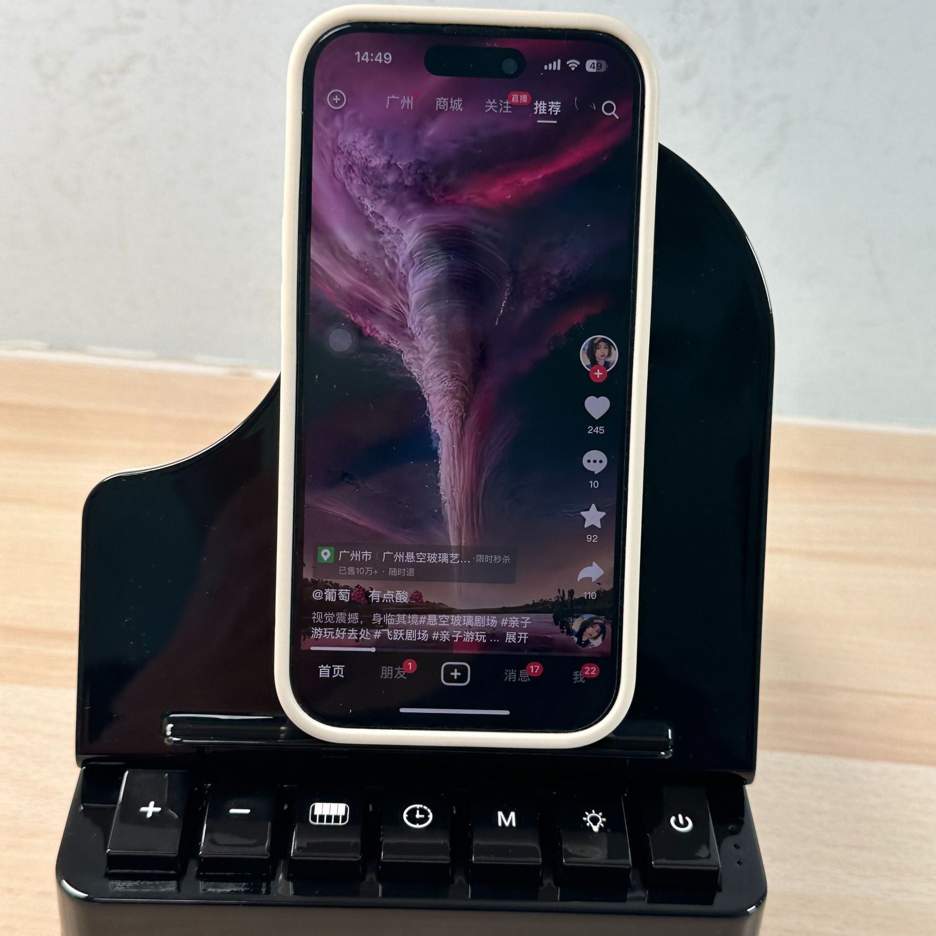 Haut-parleur Bluetooth multifonction 3 en 1 chargeur sans fil avec support de téléphone mobile