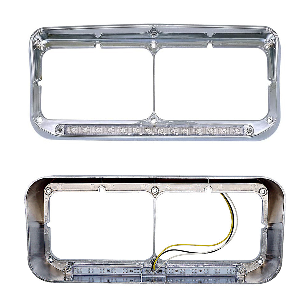 Pour Kenworth T400 T600 T800 W900B W900L clair lunette de phare Amber LED Light