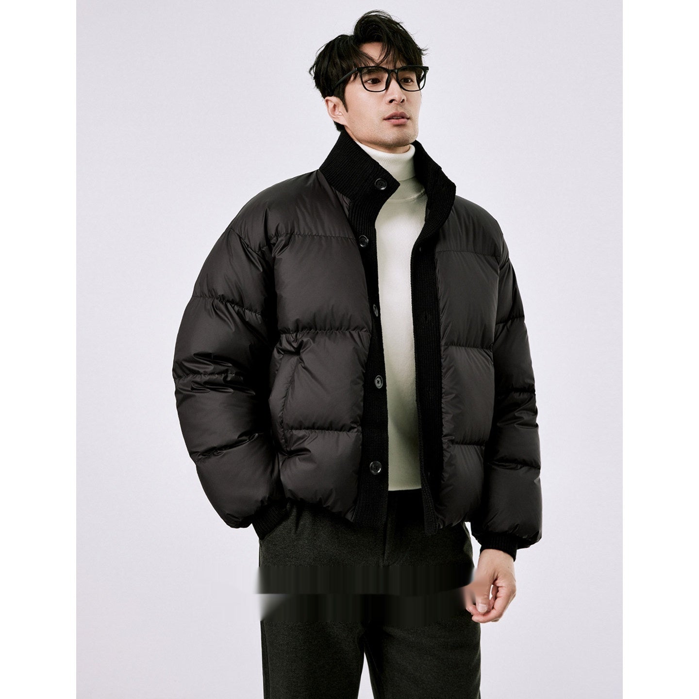 Léger Blanc Duck Down Stand Collar Down Jacket