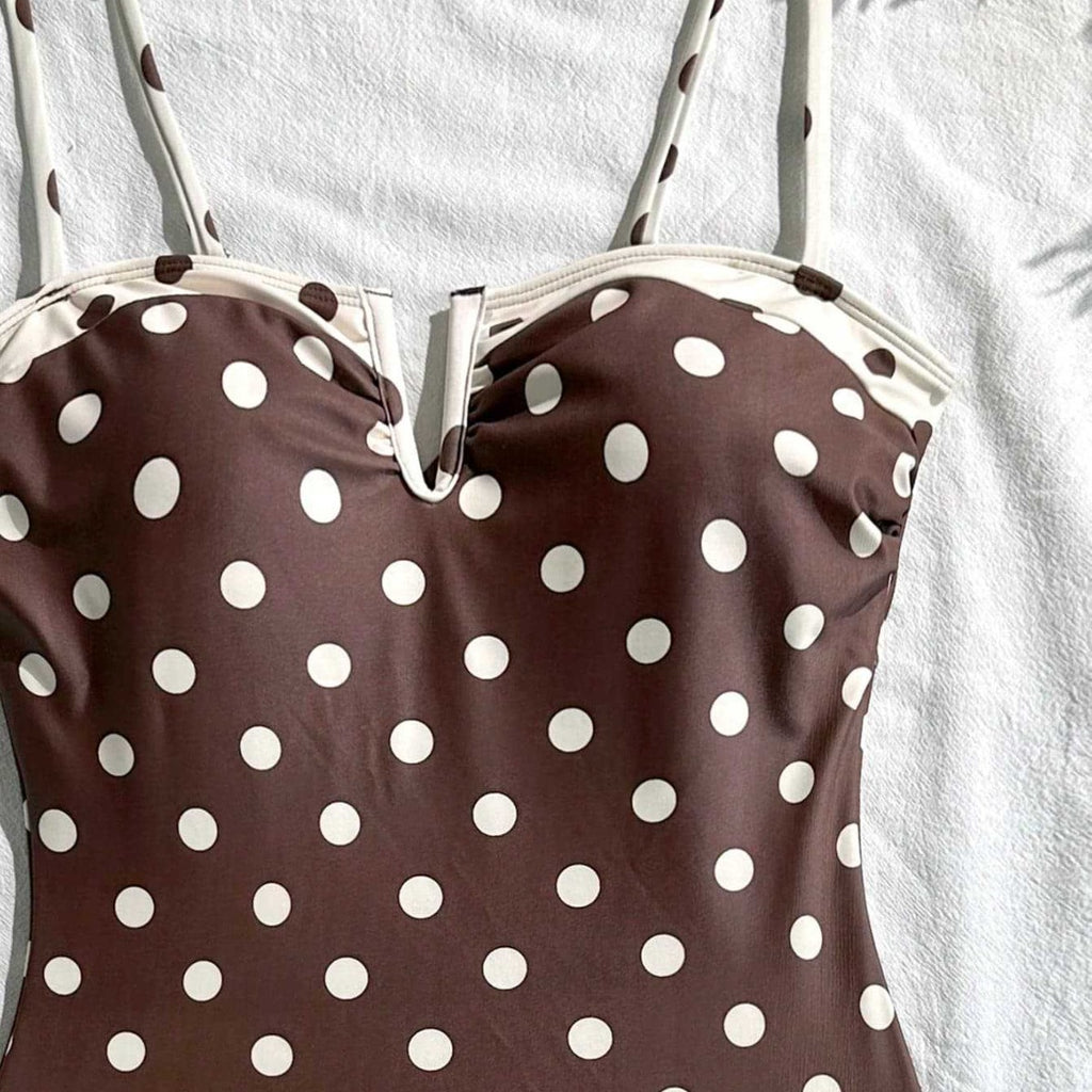 Bikini en une seule pièce sexy avec des pois et des paillettes pour femmes
