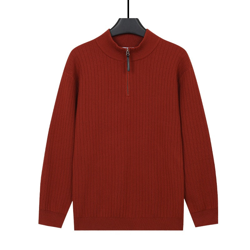 Sweater semi-zip pour hommes avec un léger luxe se sentir doux et chaud pour l'automne Et l'hiver