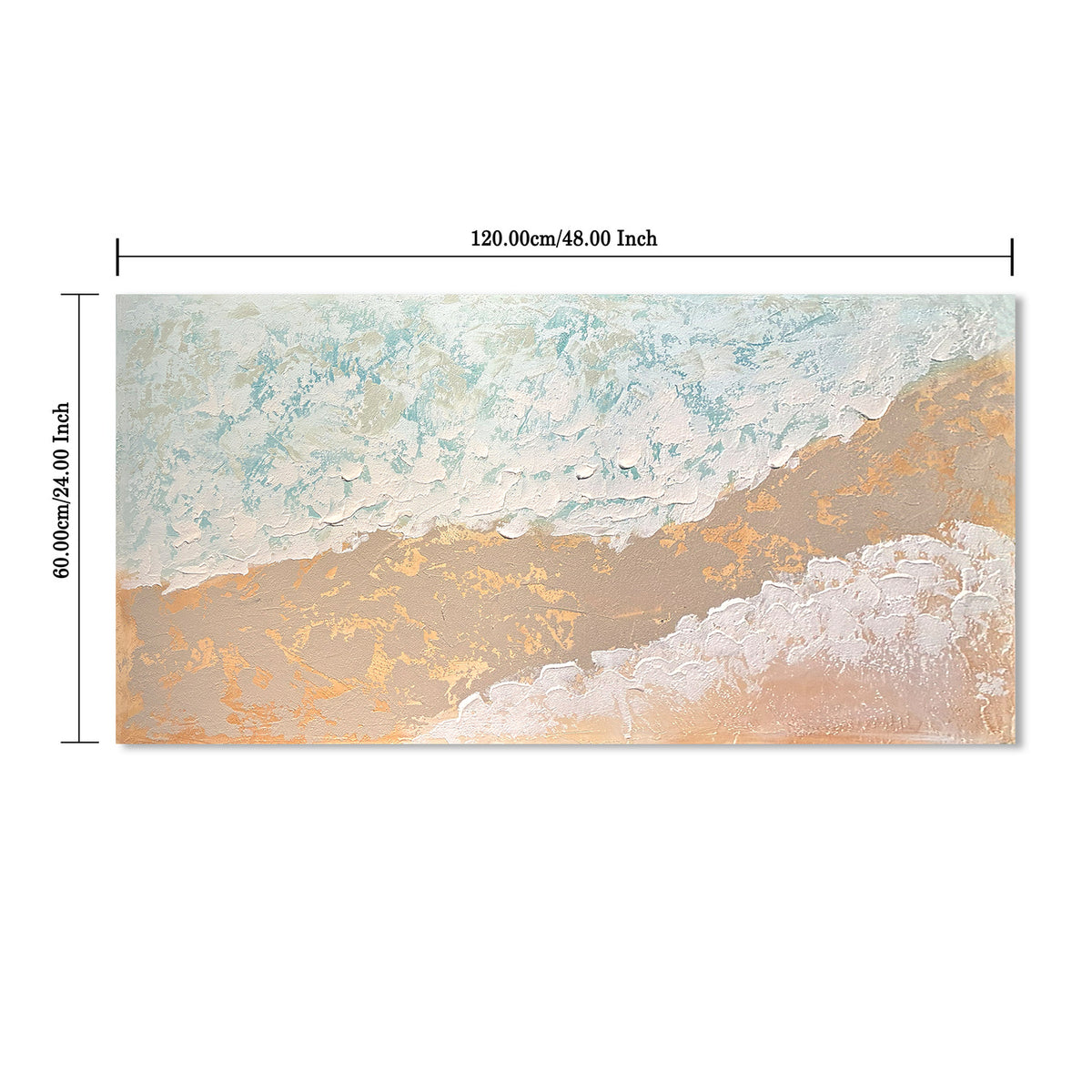 24x48 Neutre Plage Paysage Toile Wall Art