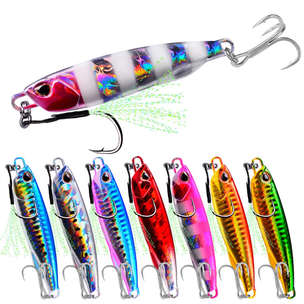 Luya Bait Submerged Tossing Lure plaque de fer Plomb lumineux de poisson avec crochet Treble