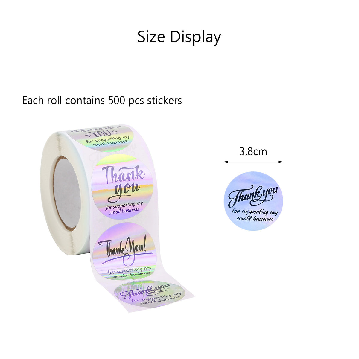 Stickers 1000 Merci, 2 Rolls; Stickers Merci avec Designs de coeur; Etiquette Adhésive