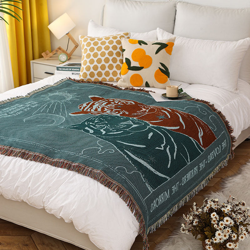 Retro chambre Canapé lancer couverture Illustration couverture