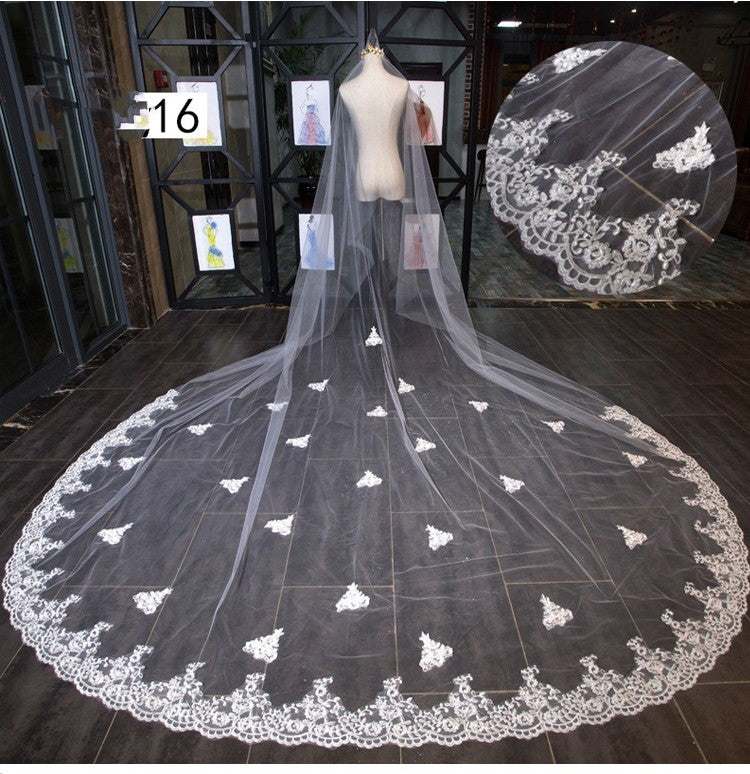 Robe de mariée Long Tail Luxury Super Fée Veil de mariage