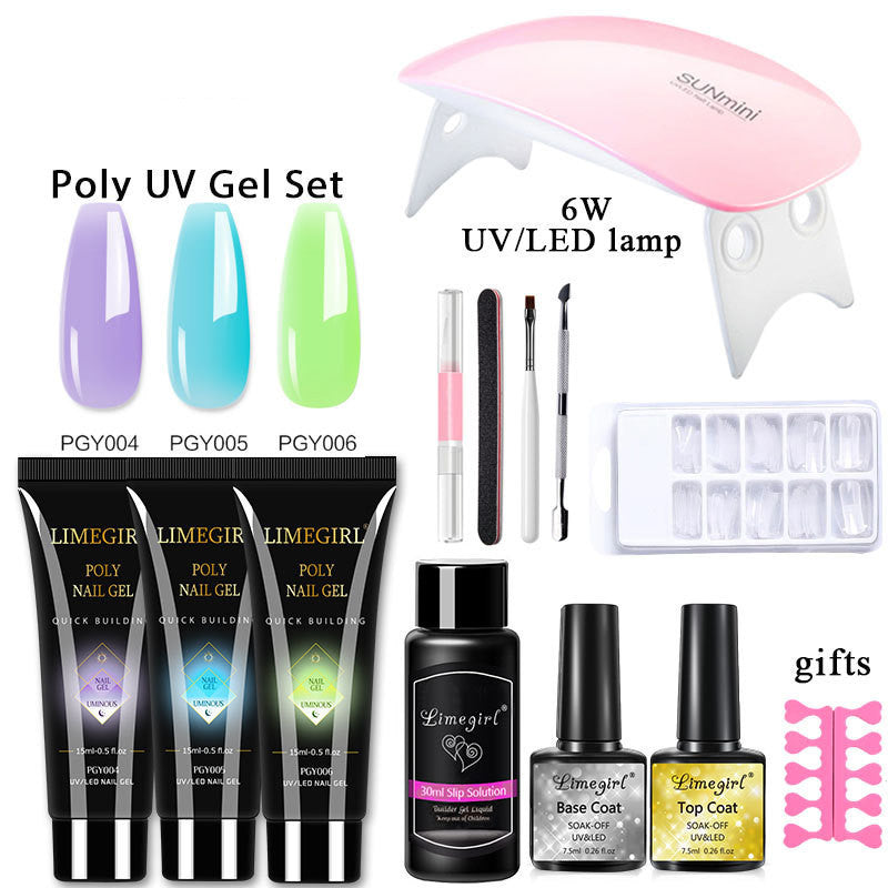 Gel d'extension de ongles ensemble cristal photothérapie UV