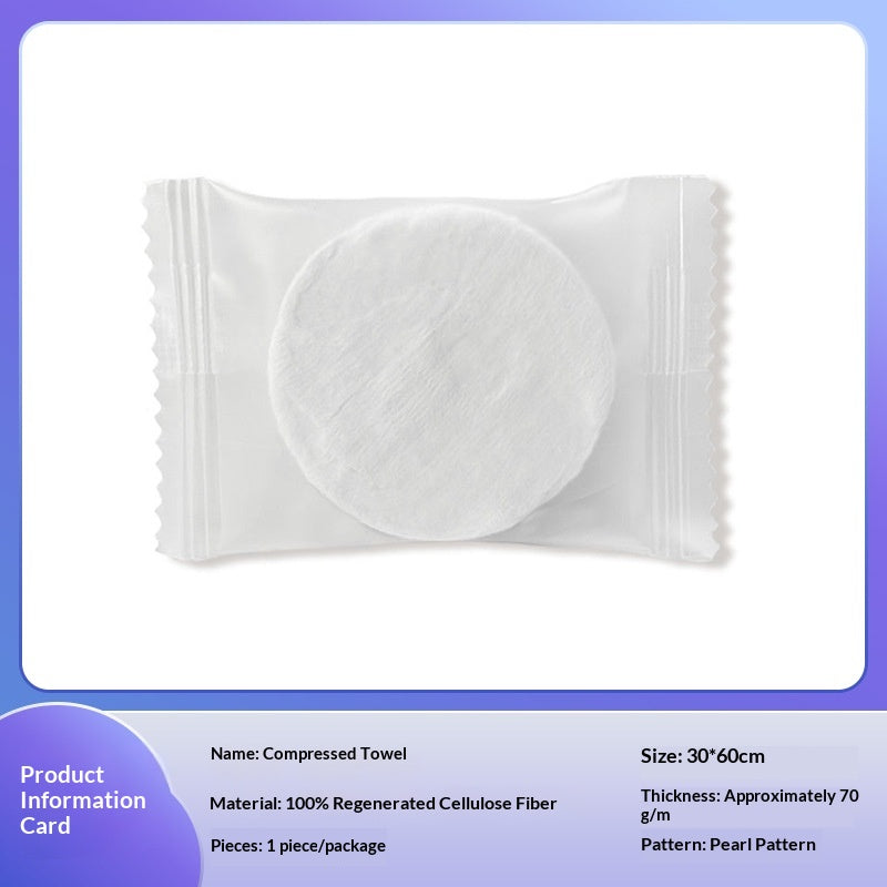 Petite serviette en coton jetable comprimé avec emballage individuel transparent