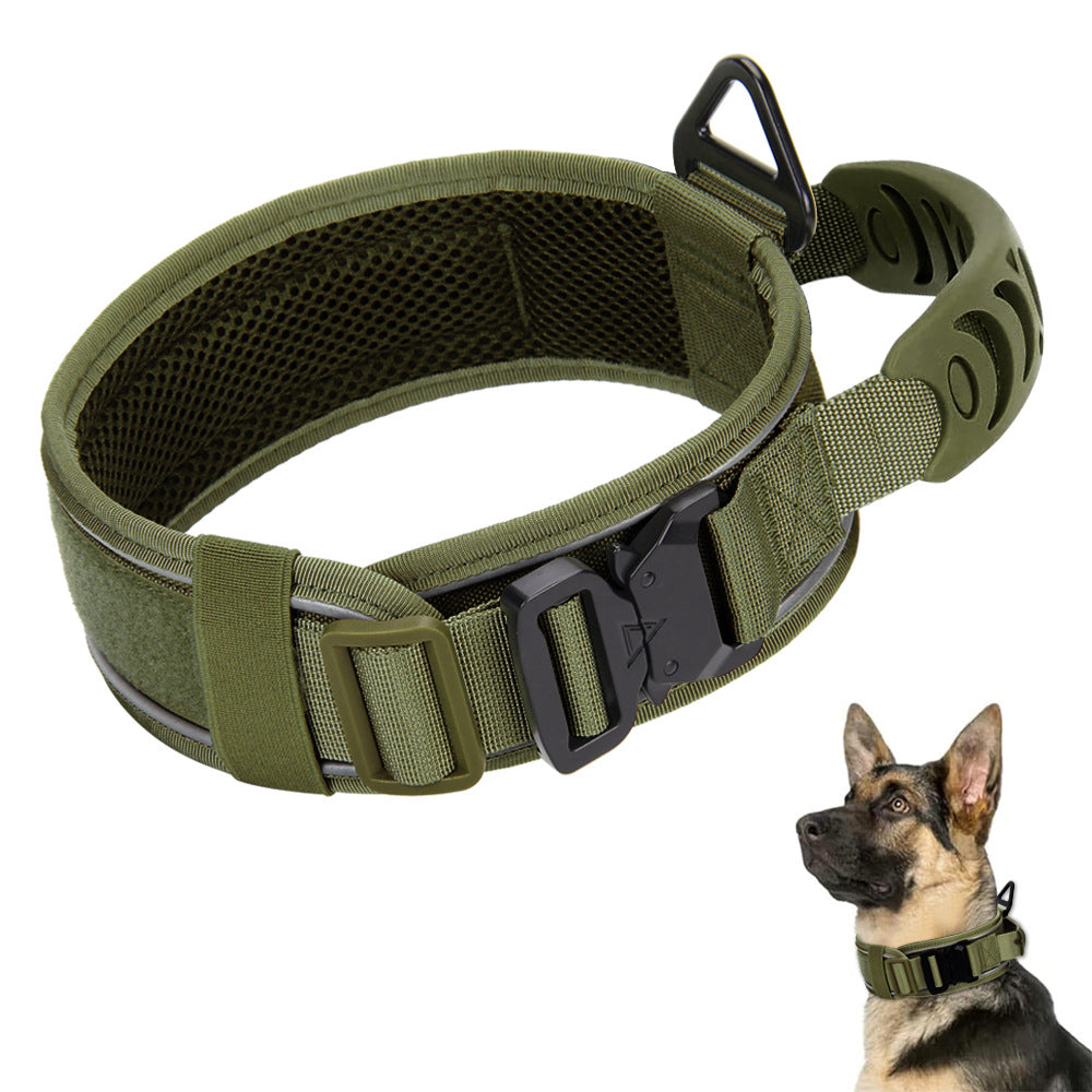 C4 Collier de chien réfléchissant Collier de chien en métal tactique