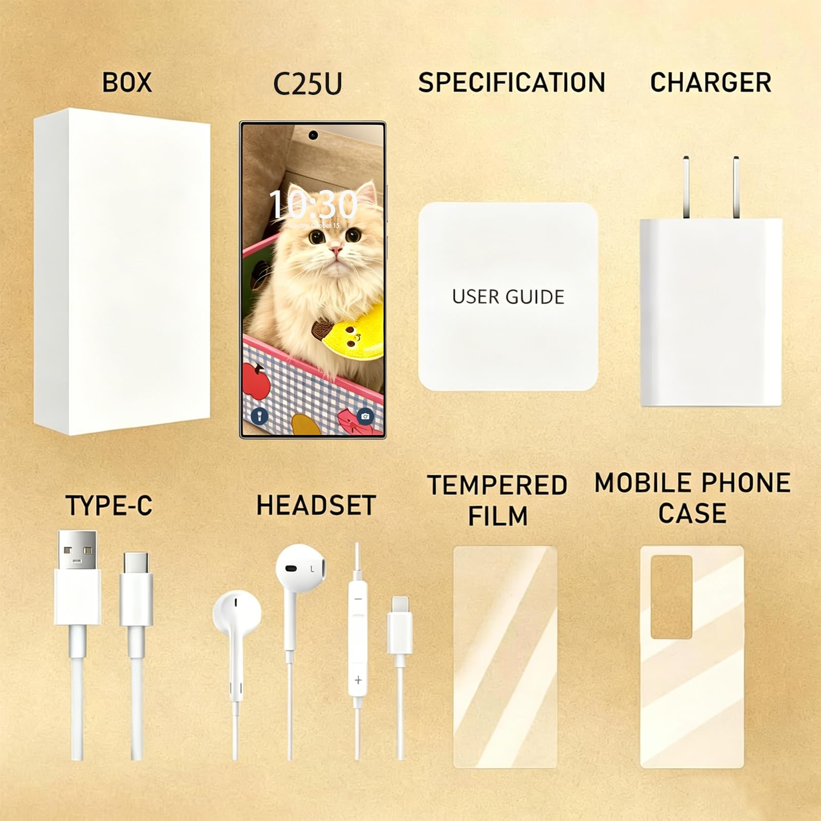 C25 Téléphone Ultra déverrouillé 5G 512GB Téléphone intelligent