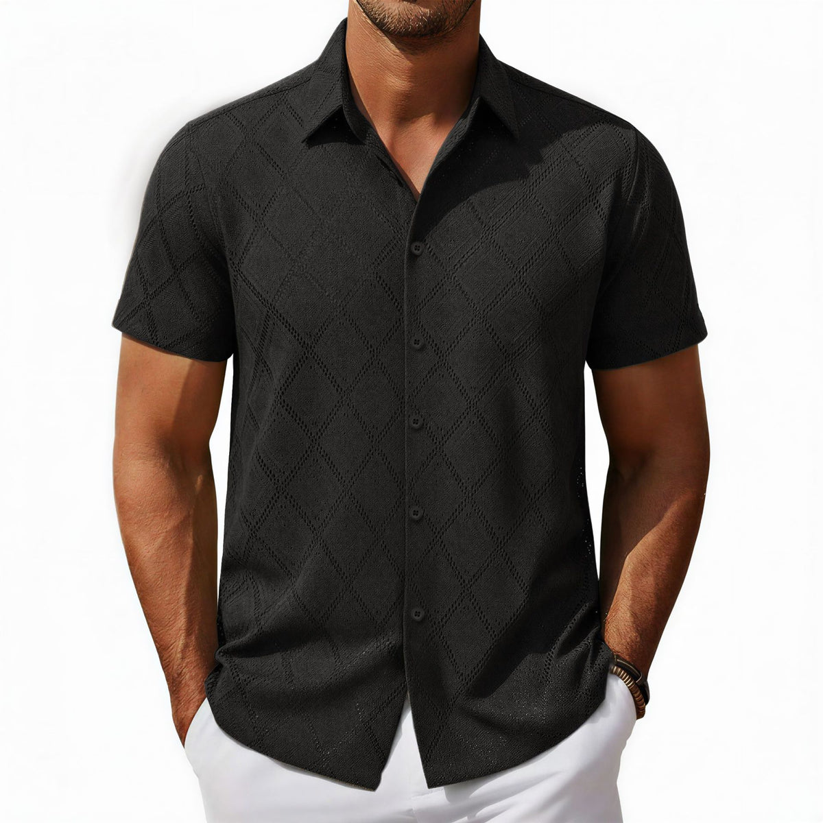 Men's short-sleeved casual shirt