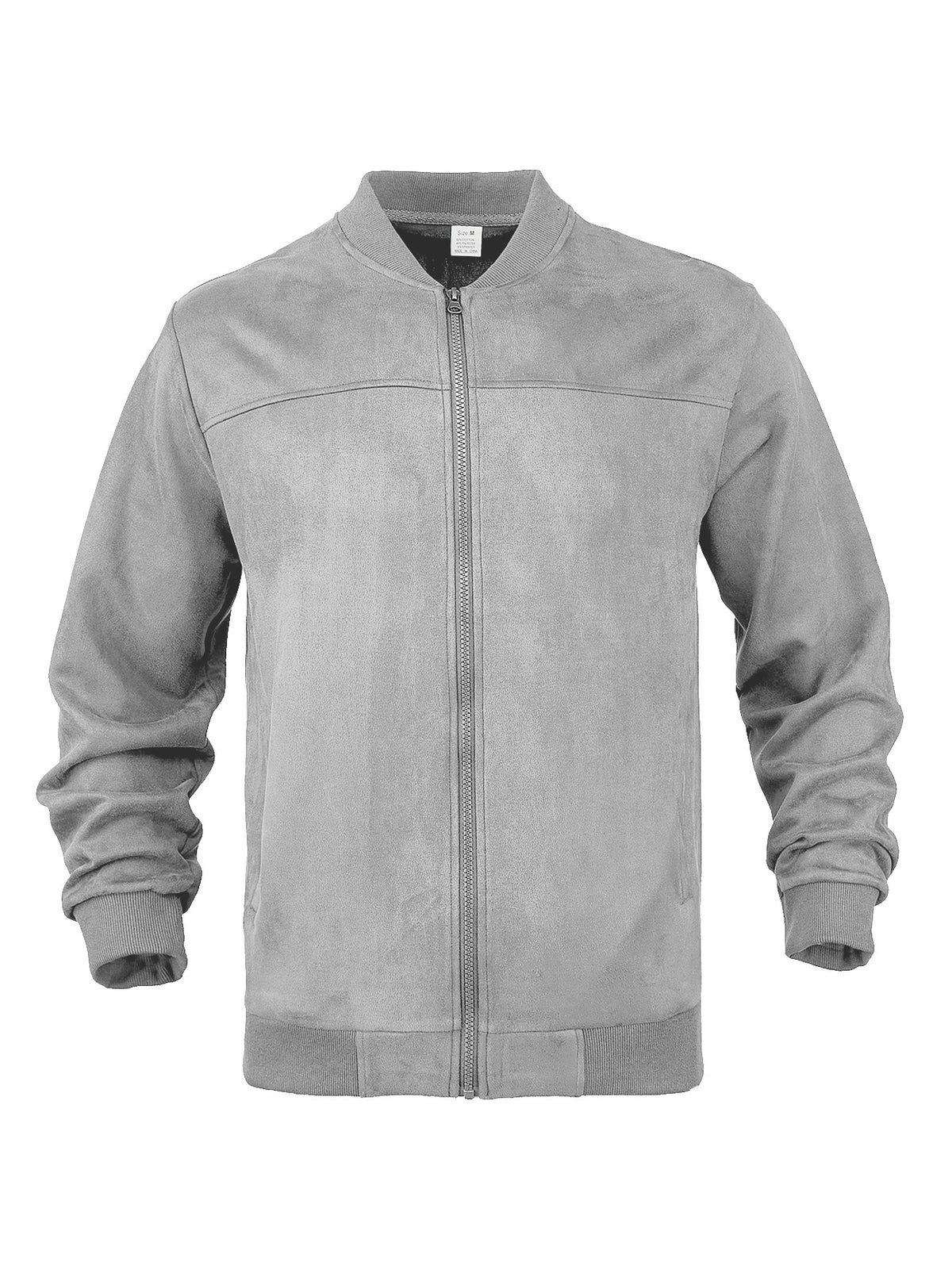 European And American Men's Suede Solid Color Casual Sports Stand Collar Zipper Jacket Plu