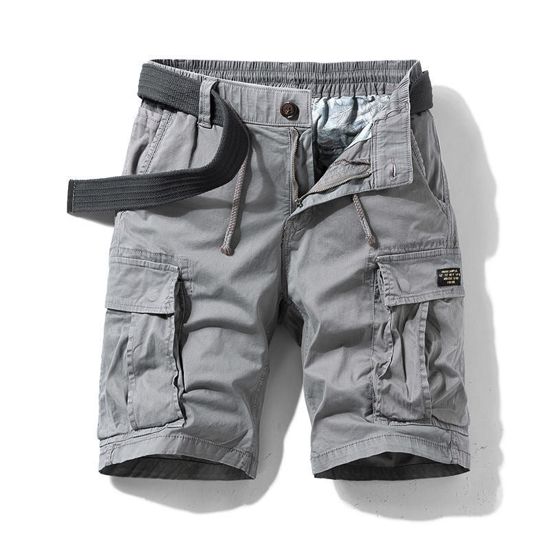 Army Green Cargo Shorts Homme d'été de style japonais Cityboy lourd pantalons occasionnels droite Vi