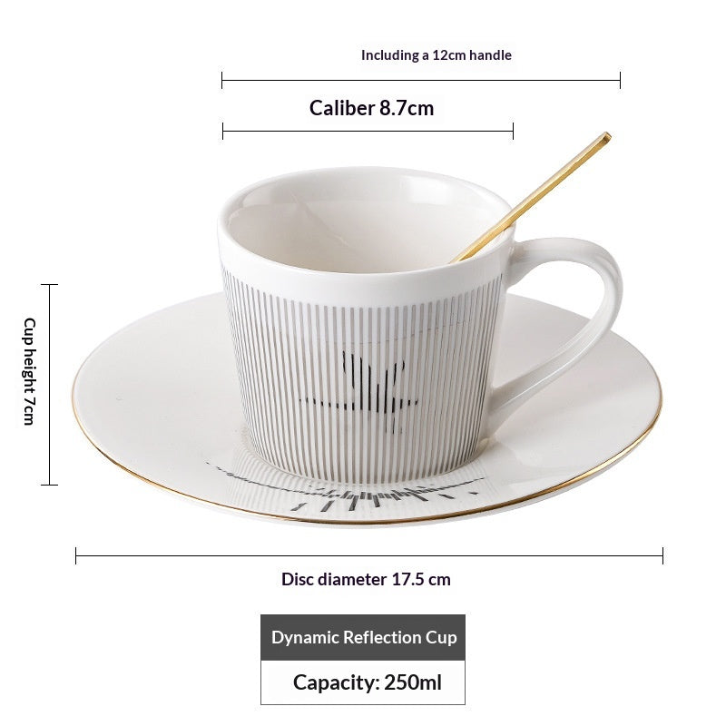 Creative Moer Stripe Six modèles Réflexion physique dynamique Coupe de café en céramique