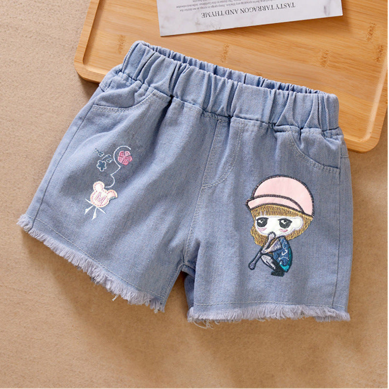 Shortsversatile denim de filles et parfait pour porter dehors