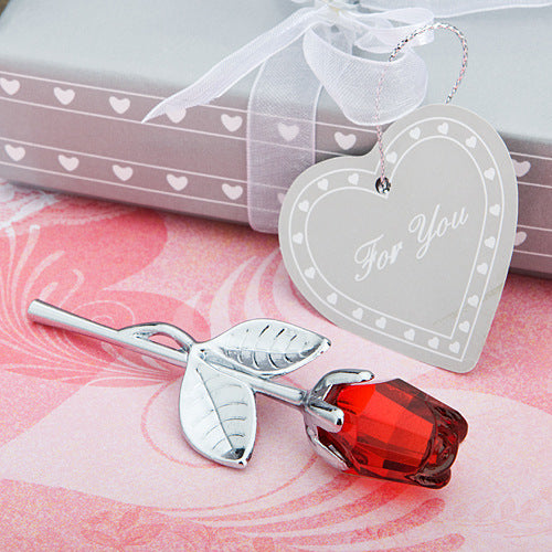 Cadeau de la Saint Valentin à la fleur de rose dorée en cristal