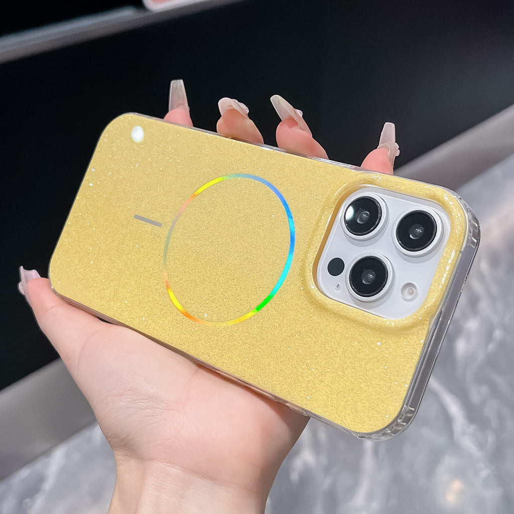 Convient pour les boîtiers de téléphone double face stratifié avec un anneau délicat de paillettes