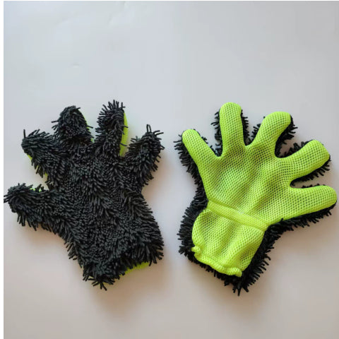 Chenille Gants à cinq doigts - Vert-1