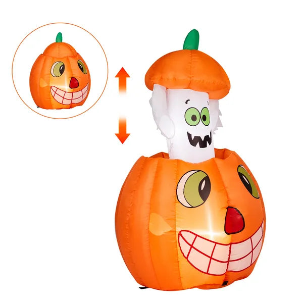 2.8 FT Halloween gonflables fantôme de citrouille animée