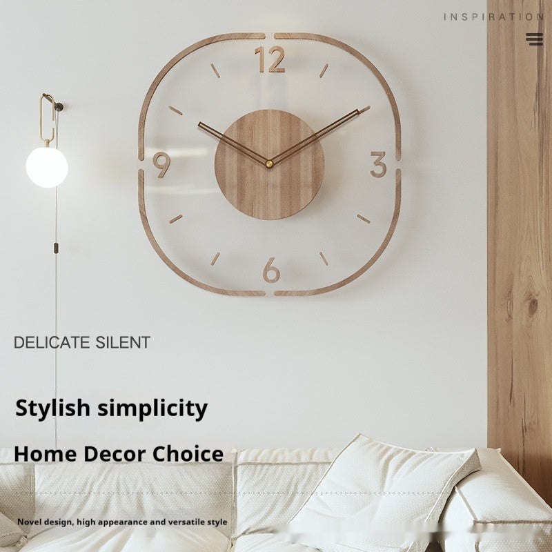Horloge murale en bois transparent créatif