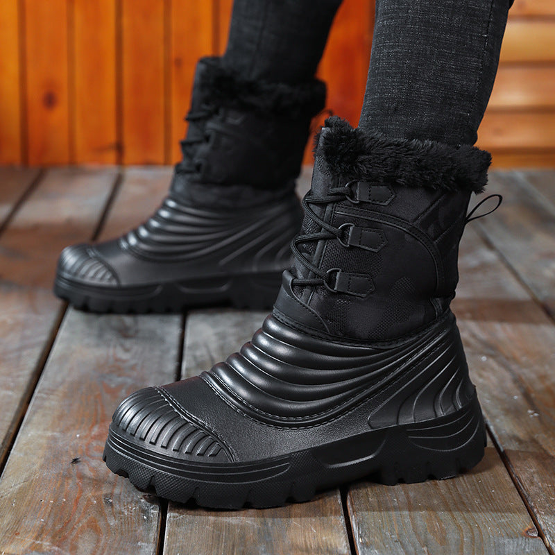 Bottes de neige hommes plus taille avec doublure en polaire pour une chaleur et une épaisseur supplémentaires