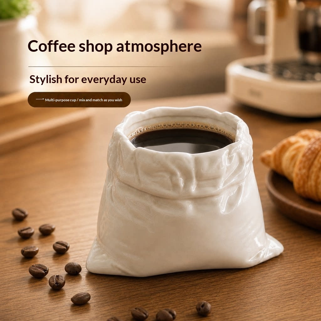 Lucky Bag en forme de tasse de café en céramique de style thaï sac de pied pour usage domestique