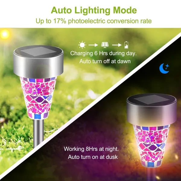 6Packs Solar Garden Lights Outdoor Solar Pathway Lights IP44 Landscape Lig résistant à l'eau