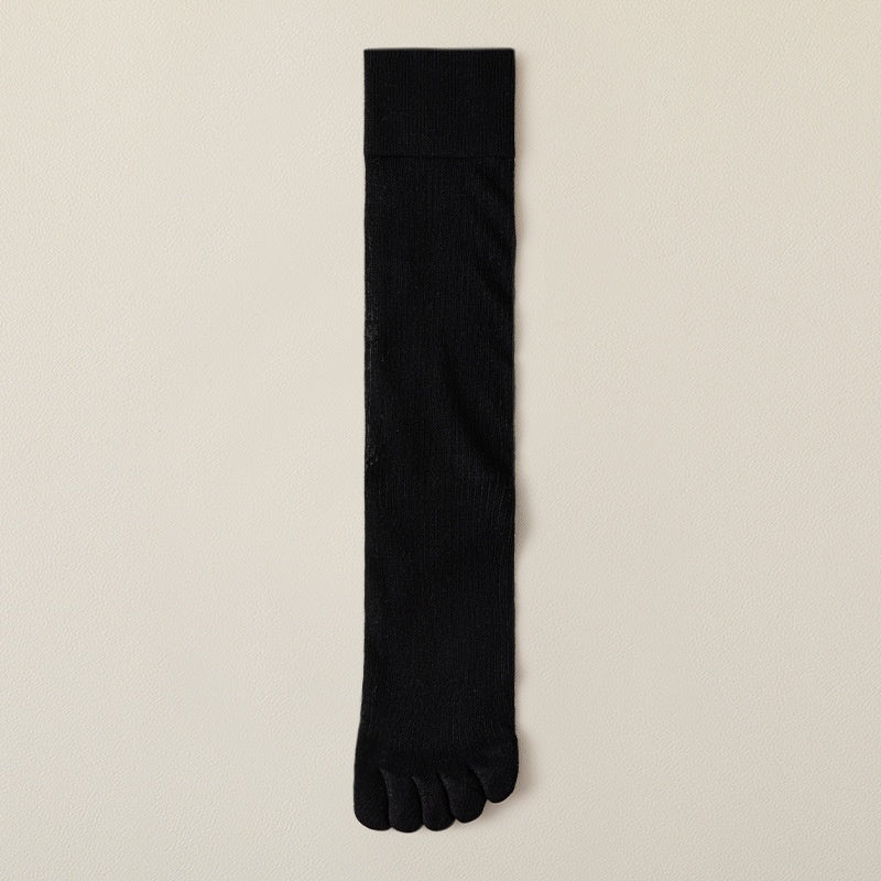 Chaussettes cinq orteils pour les femmes Été mince mi-calf Chaussettes absorbante et déodorante