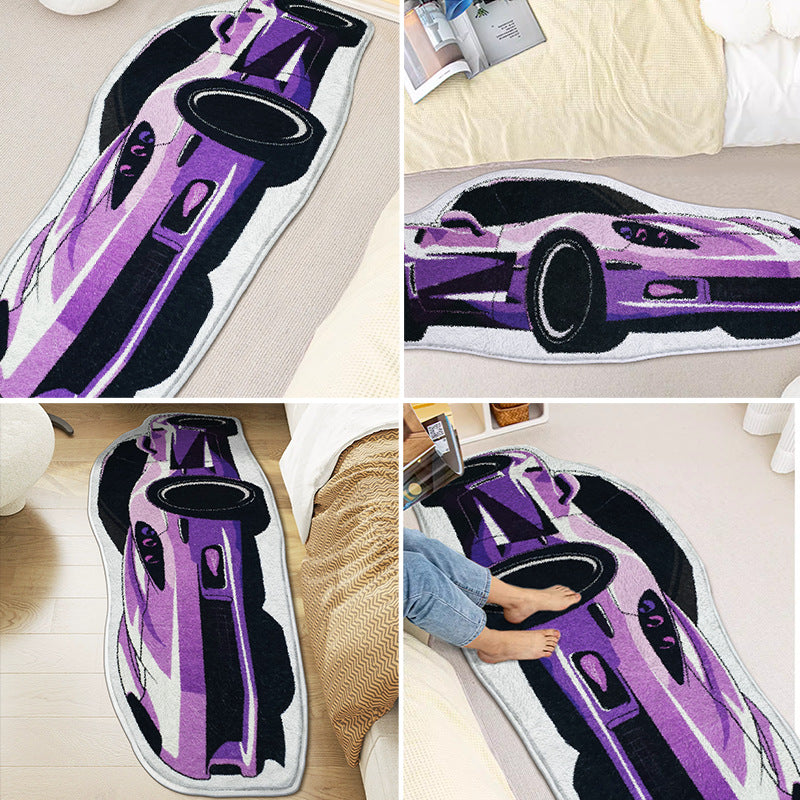 Rug côté lit de style Racing durable résistant aux taches antidérapant pour usage domestique