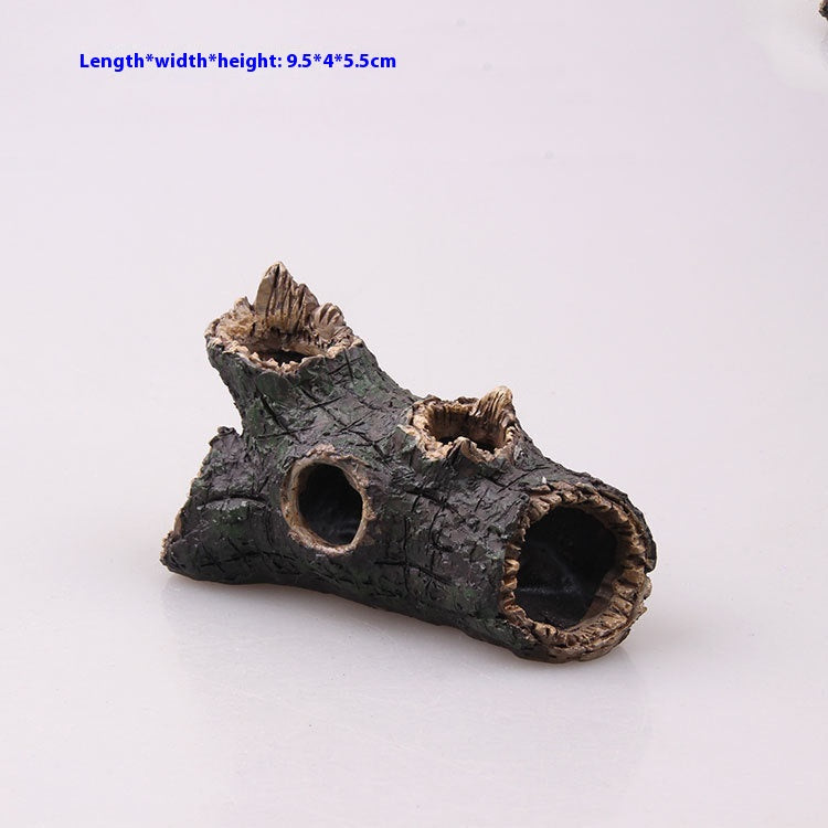 Réservoir de poisson Paysage Submergé Pot de crevettes en bois séché Résine artisanale Décoration Ornements