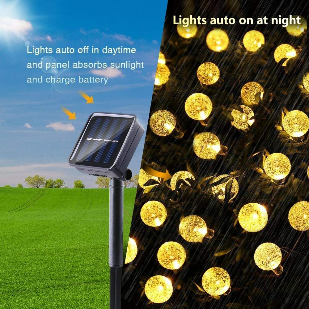 LED Ball Solar Light Party Fairy Outdoor Retro Ball String Lights Patio Garden